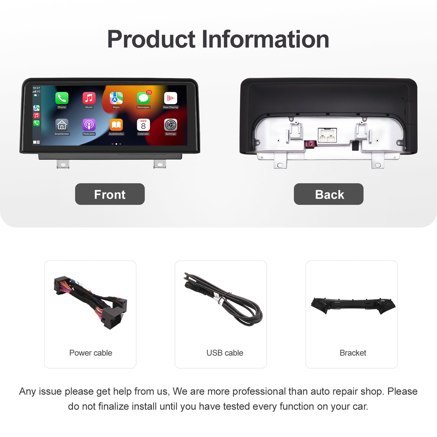 10,25 Zoll kabelloser CarPlay Android Auto Linux Multimedia-Bildschirm, kompatibel mit BMW 3er/4er F30~F33 (2012-2016)