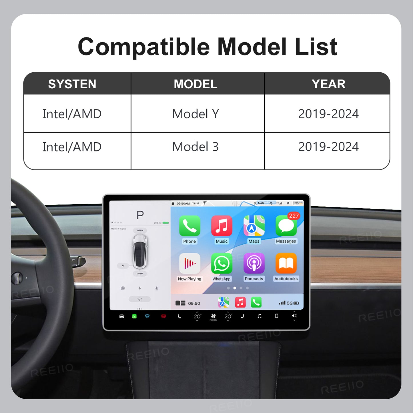 Wireless CarPlay Android Auto Retrofit Compatible With Tesla Model Y Model 3