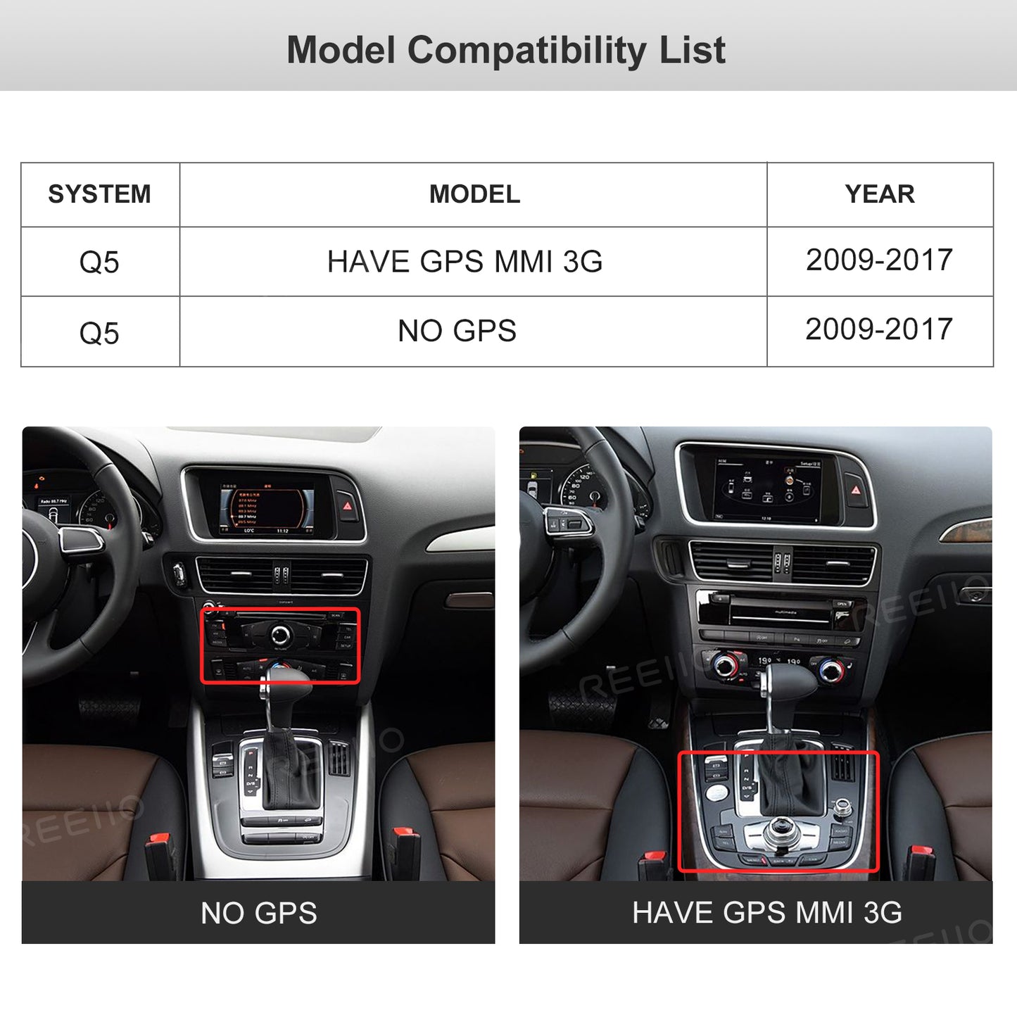 Wireless CarPlay Android Auto Linux Multimedia Screen Compatible With Audi Q5 Left Rudder (2009-2017)