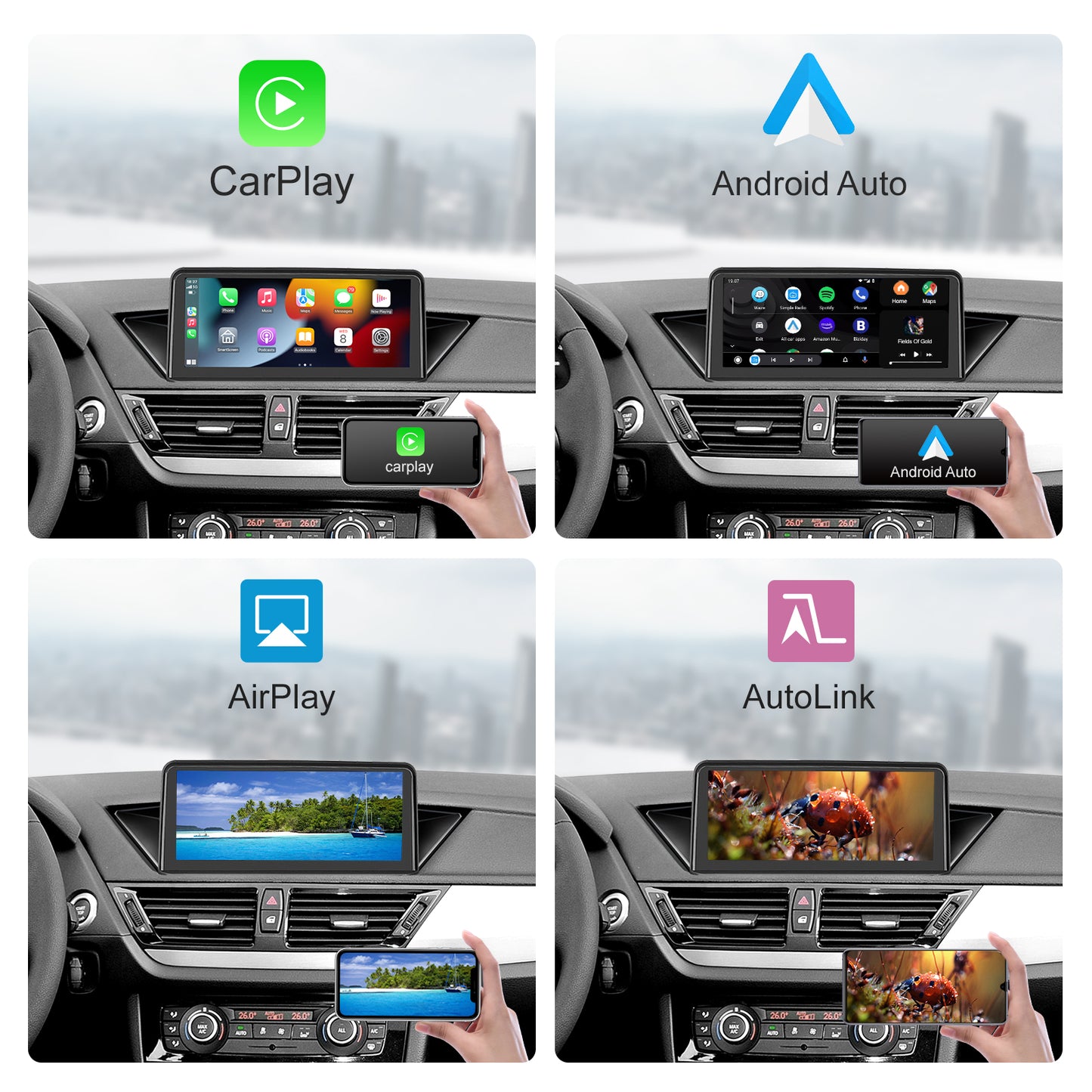10,25 Zoll Wireless CarPlay Android Auto Linux Multimedia-Bildschirm Kompatibel mit BMW X1 E84 2009-2015