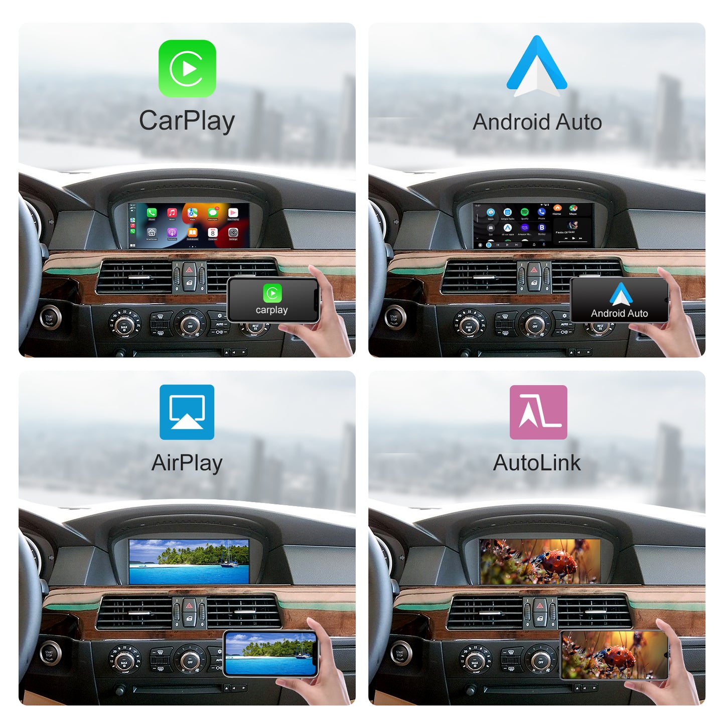 8.9 inch Wireless CarPlay Android Auto Linux Multimedia Screen Compatible With BMW 3/5 Series E60~E93 (2004-2012)