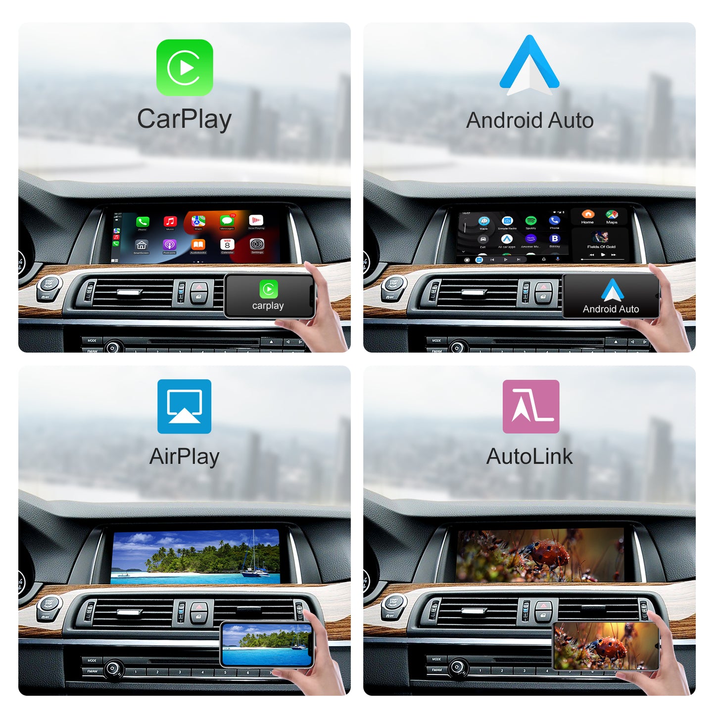 10,25 Zoll kabelloser CarPlay Android Auto Linux Multimedia-Bildschirm, kompatibel mit BMW 5er F10 F11 (2012–2016)
