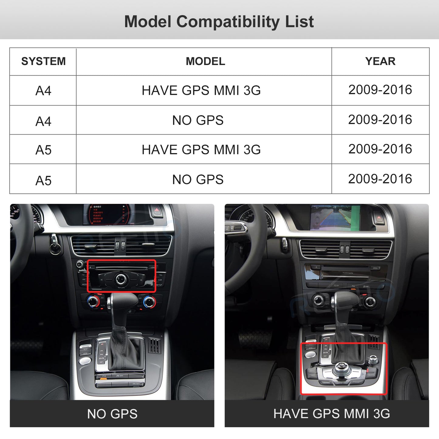 Wireless CarPlay Android Auto Linux Multimedia Screen Compatible With Audi A4 A5 Left Rudder (2009-2016)
