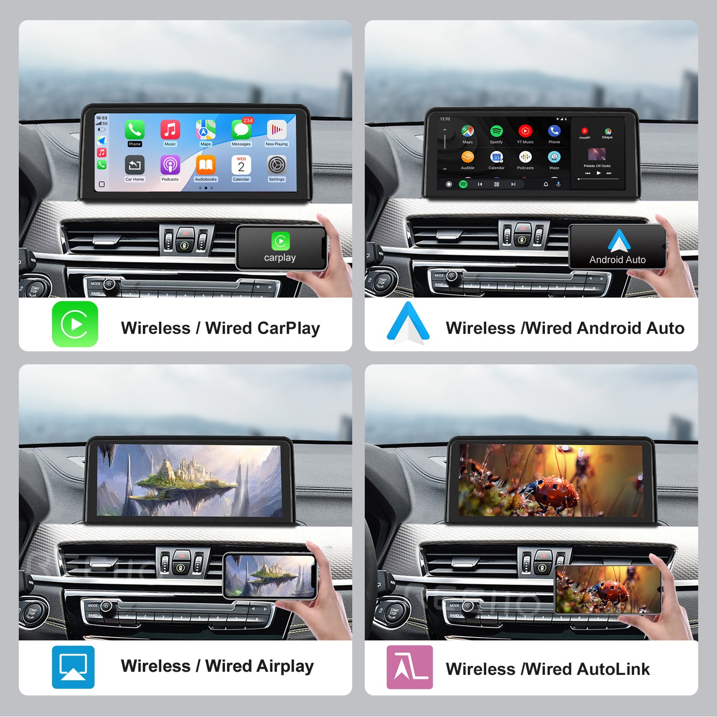 10.25 inch Wireless CarPlay Android Auto Linux Multimedia Screen Compatible With BMW ID5/ID6 EVO system