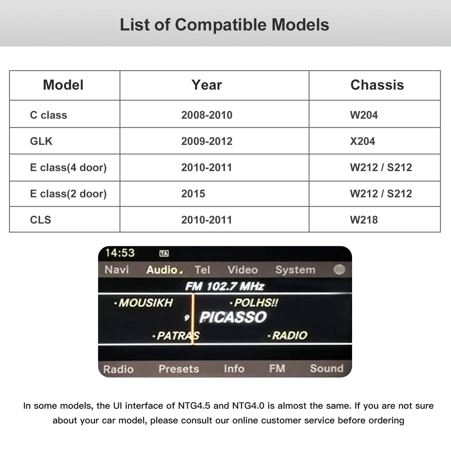 Wireless CarPlay Android Auto Linux Multimedia Screen Compatible With Mercedes Benz NTG4.0 (2008-2012)