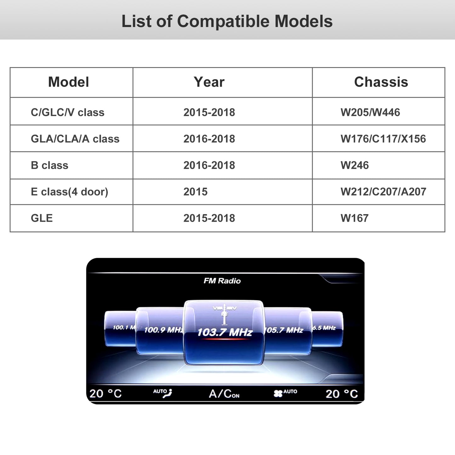 Kabelloser CarPlay Android Auto Linux Multimedia-Bildschirm, kompatibel mit Mercedes Benz NTG 5.0 (2015–2019)