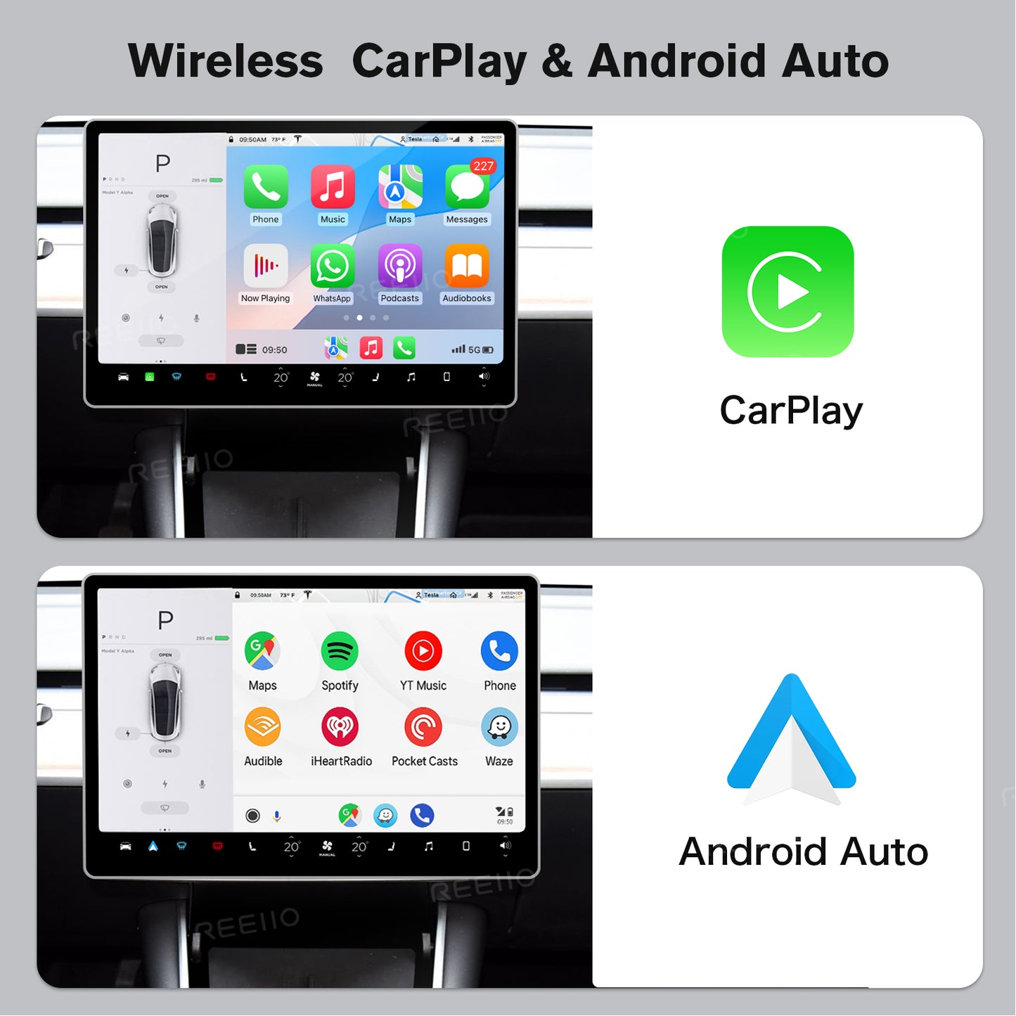 Wireless CarPlay Android Auto Retrofit Compatible With Tesla Model Y Model 3