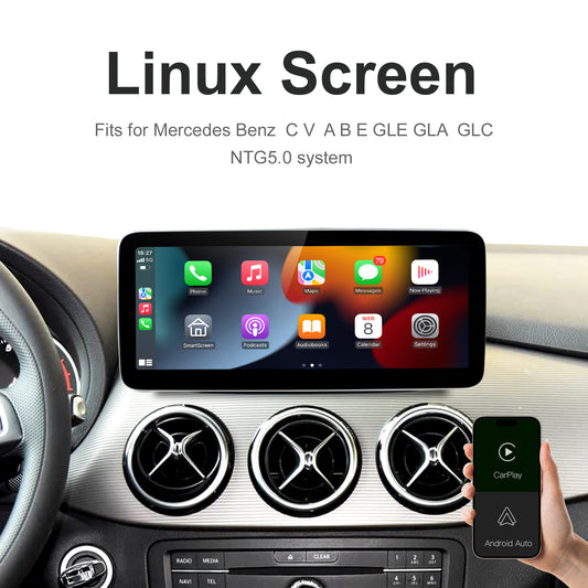 Wireless CarPlay Android Auto Linux Multimedia Screen Compatible With Mercedes Benz NTG 5.0 (2015-2019)