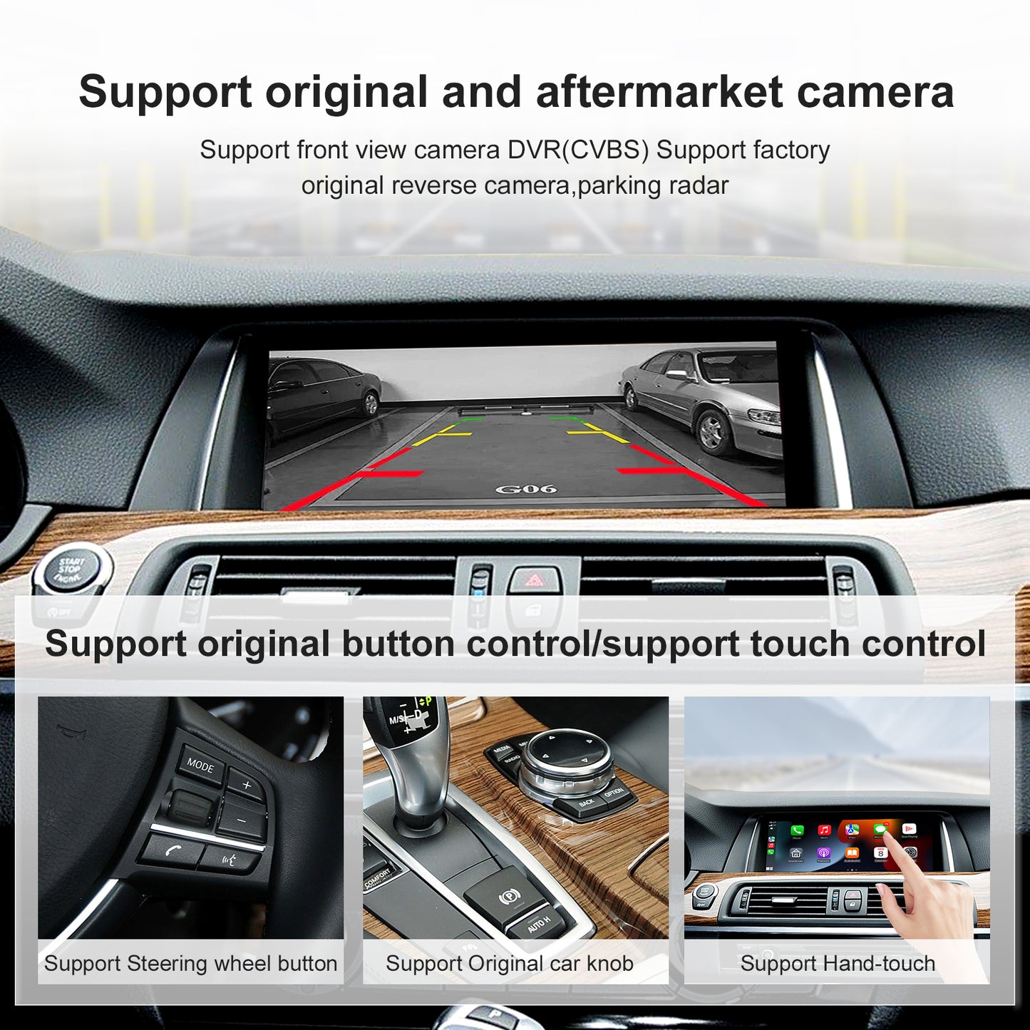 10,25 Zoll kabelloser CarPlay Android Auto Linux Multimedia-Bildschirm, kompatibel mit BMW 5er F10 F11 (2012–2016)