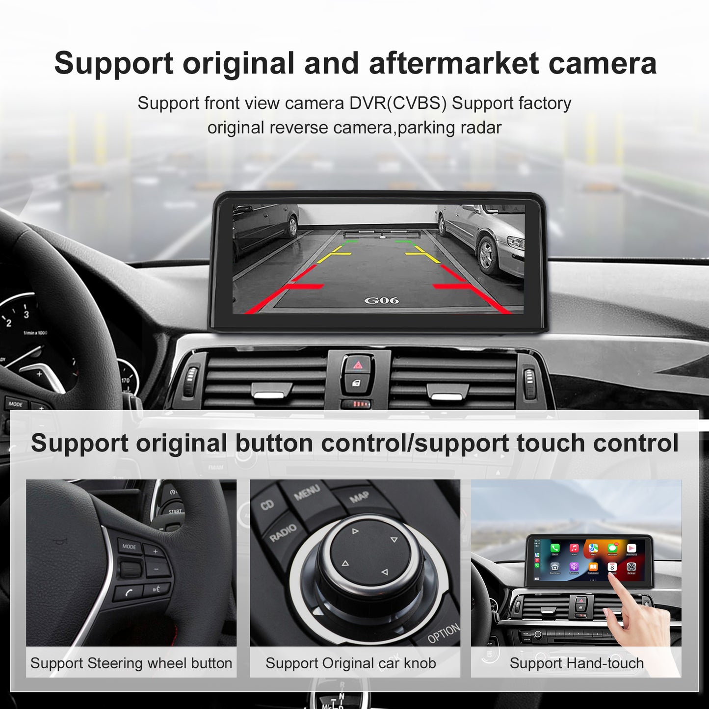 10,25 Zoll kabelloser CarPlay Android Auto Linux Multimedia-Bildschirm, kompatibel mit BMW 3er/4er F30~F33 (2012-2016)