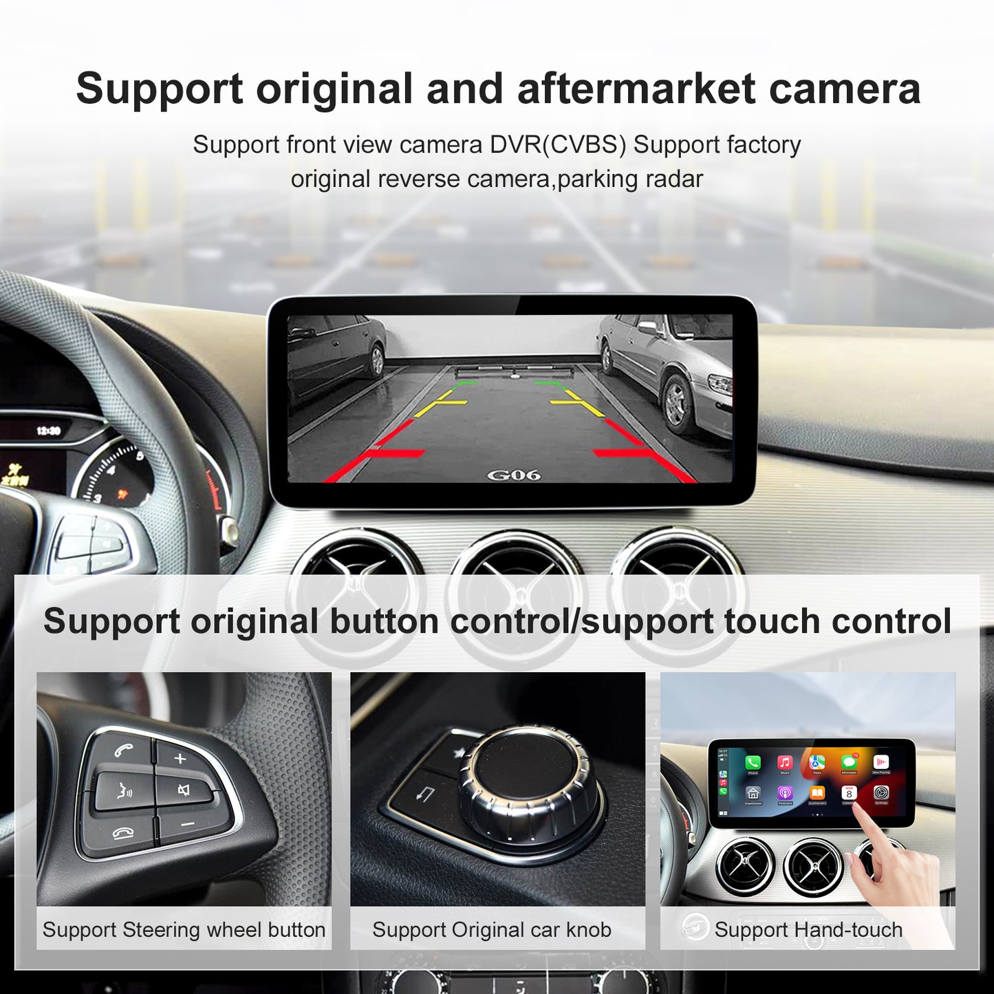 Kabelloser CarPlay Android Auto Linux Multimedia-Bildschirm, kompatibel mit Mercedes Benz NTG 5.0 (2015–2019)