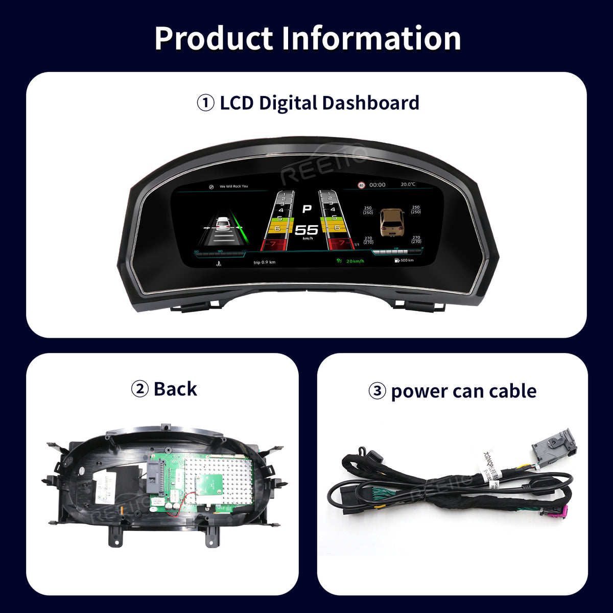 12.3" LCD Cluster Digital Dashboard For Volkswagen Passat Magotan Arteon CC