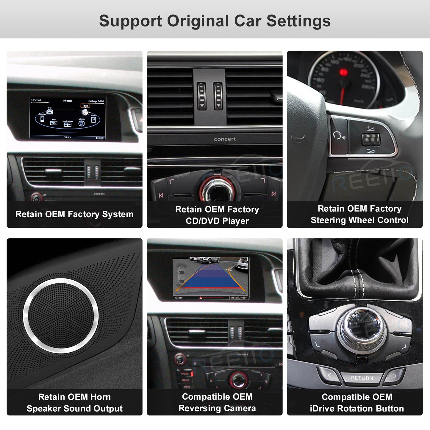 Wireless CarPlay Android Auto Linux Multimedia Screen Compatible With Audi A4 A5 Left Rudder (2009-2016)