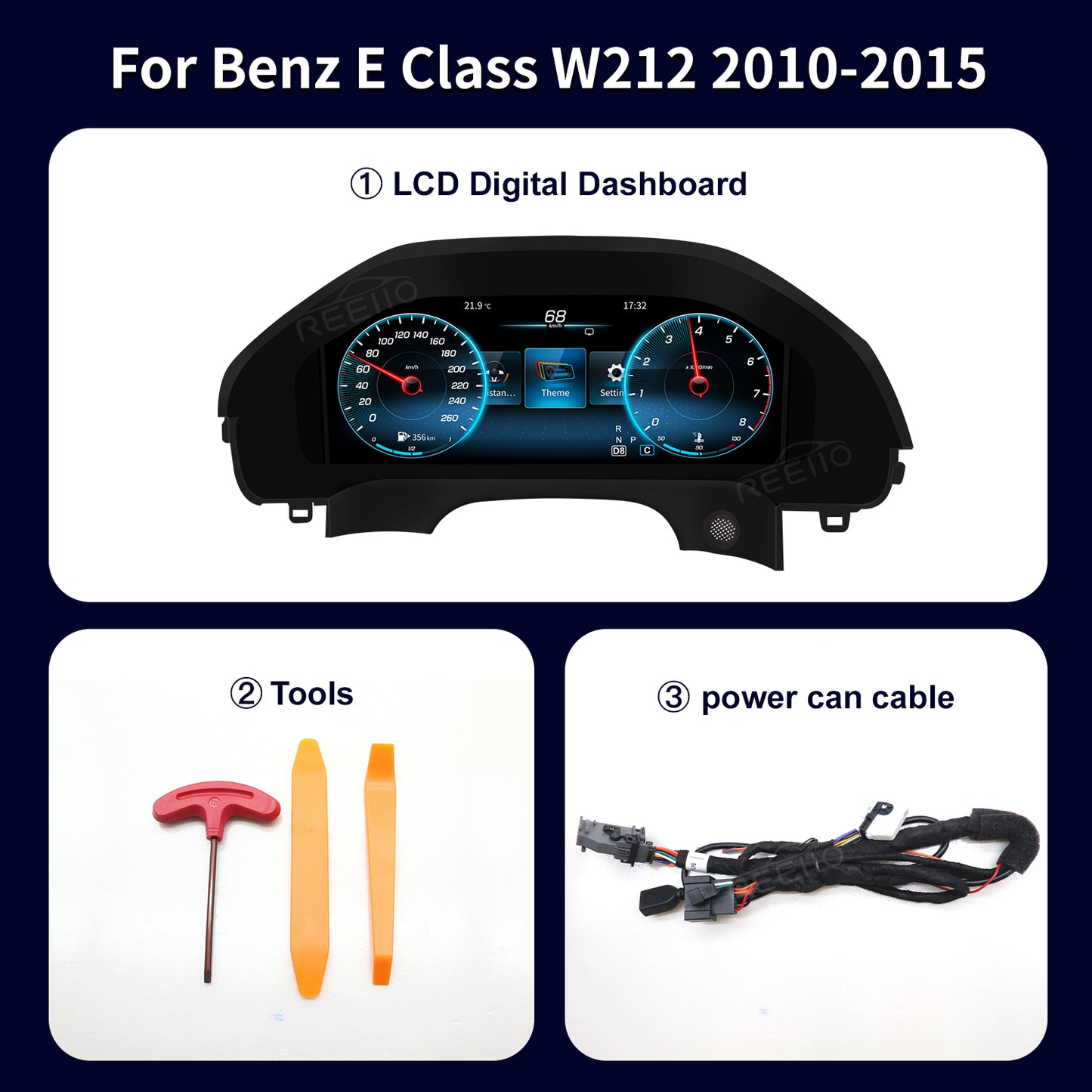 12.3" LCD Cluster Digital Dashboard For Mercedes Benz E-class W212