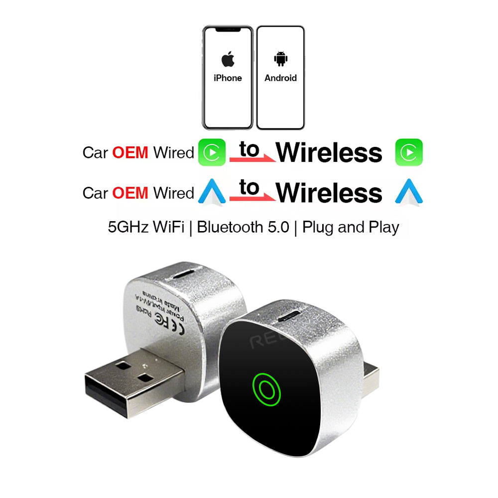 2 in 1 Wired to Wireless CarPlay Android Auto USB Dongle