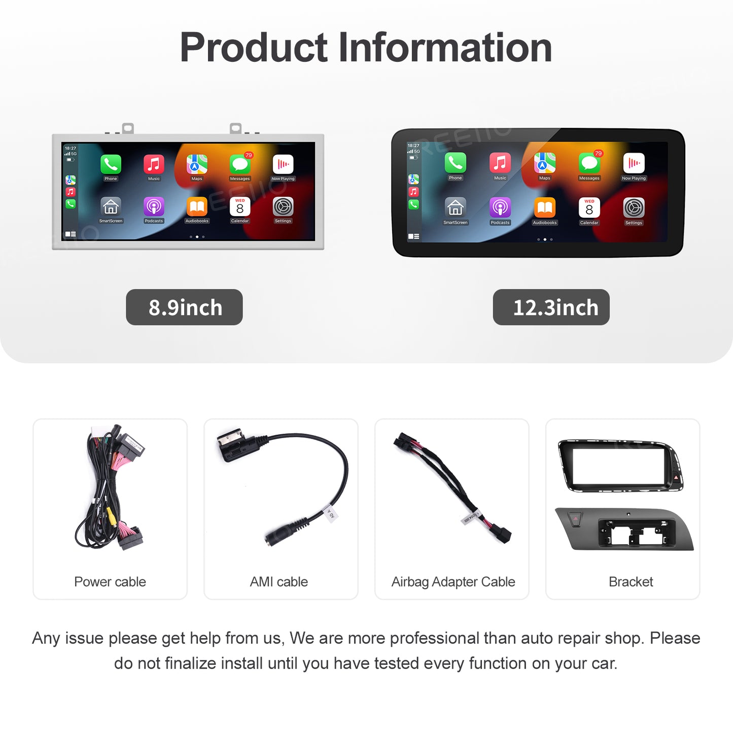 Wireless CarPlay Android Auto Linux Multimedia Screen Compatible With Audi Q5 Left Rudder (2009-2017)