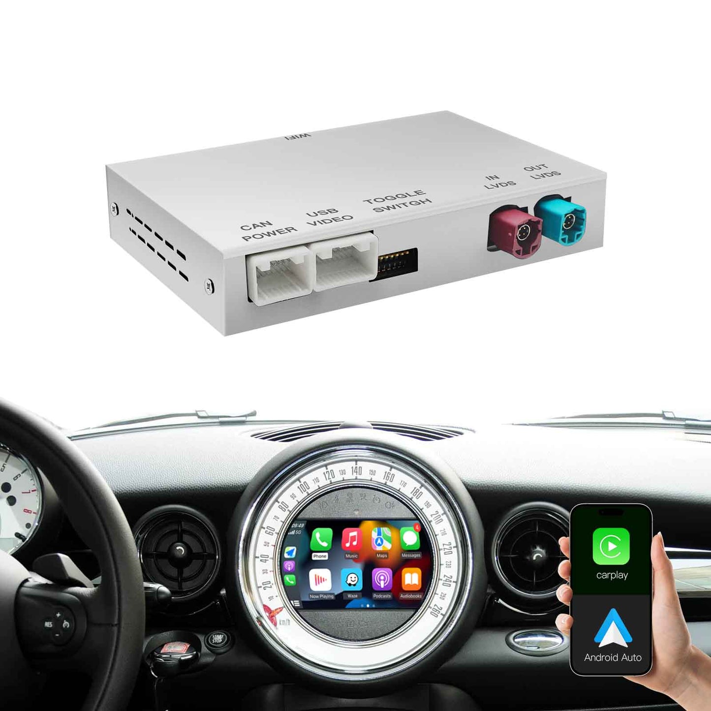 Wireless CarPlay Android Auto Retrofit Compatible With BMW/MINI NBT CIC system