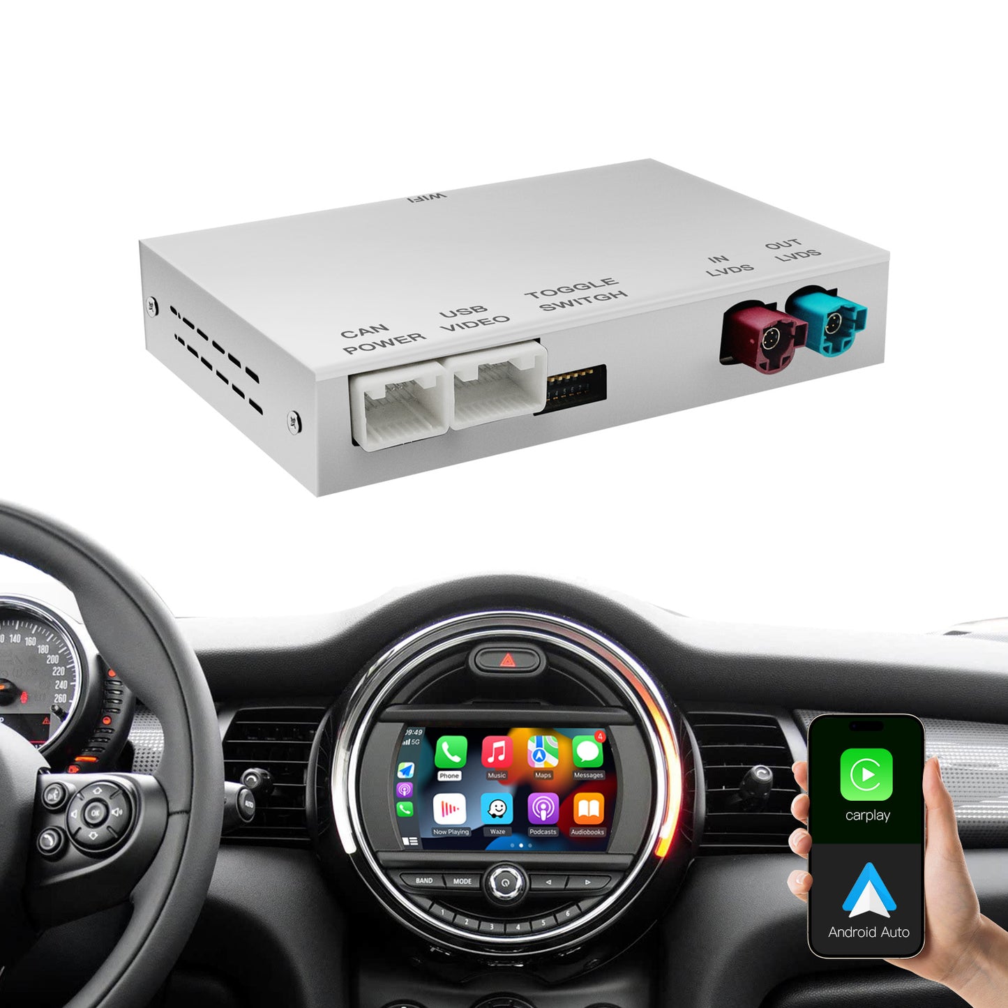Wireless CarPlay Android Auto Retrofit Compatible With BMW/MINI NBT CIC system