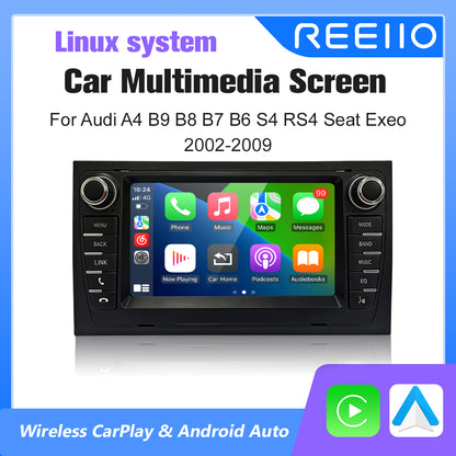 7" Car Stereo Radio Head Unit Multimedia Screen For Audi A4 Wireless CarPlay Android Auto
