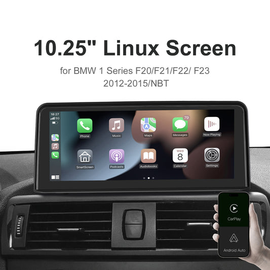 10,25 Zoll kabelloser CarPlay Android Auto Linux Multimedia-Bildschirm, kompatibel mit BMW 1er F20~F23 (2012-2015)