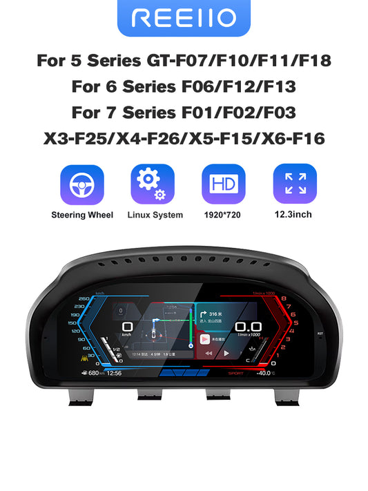 12.3" LCD Cluster Digital Dashboard For BMW 5/6/7 Series F10