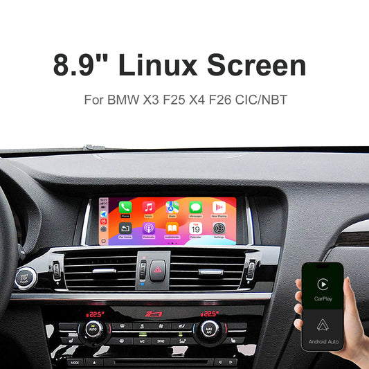 8.9 inch Wireless CarPlay Android Auto Linux Multimedia Screen Compatible With BMW X3/X4 F25/F26
