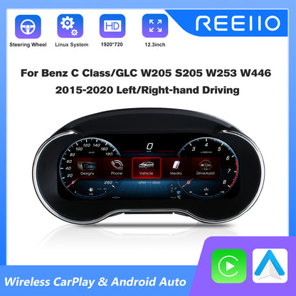 12.3" LCD Cluster Digital Dashboard For Mercedes Benz GLC C-Class