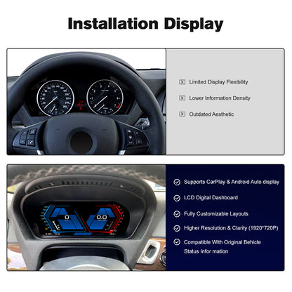 12.3" LCD Cluster Digital Dashboard For BMW X5/X6 E70/E71