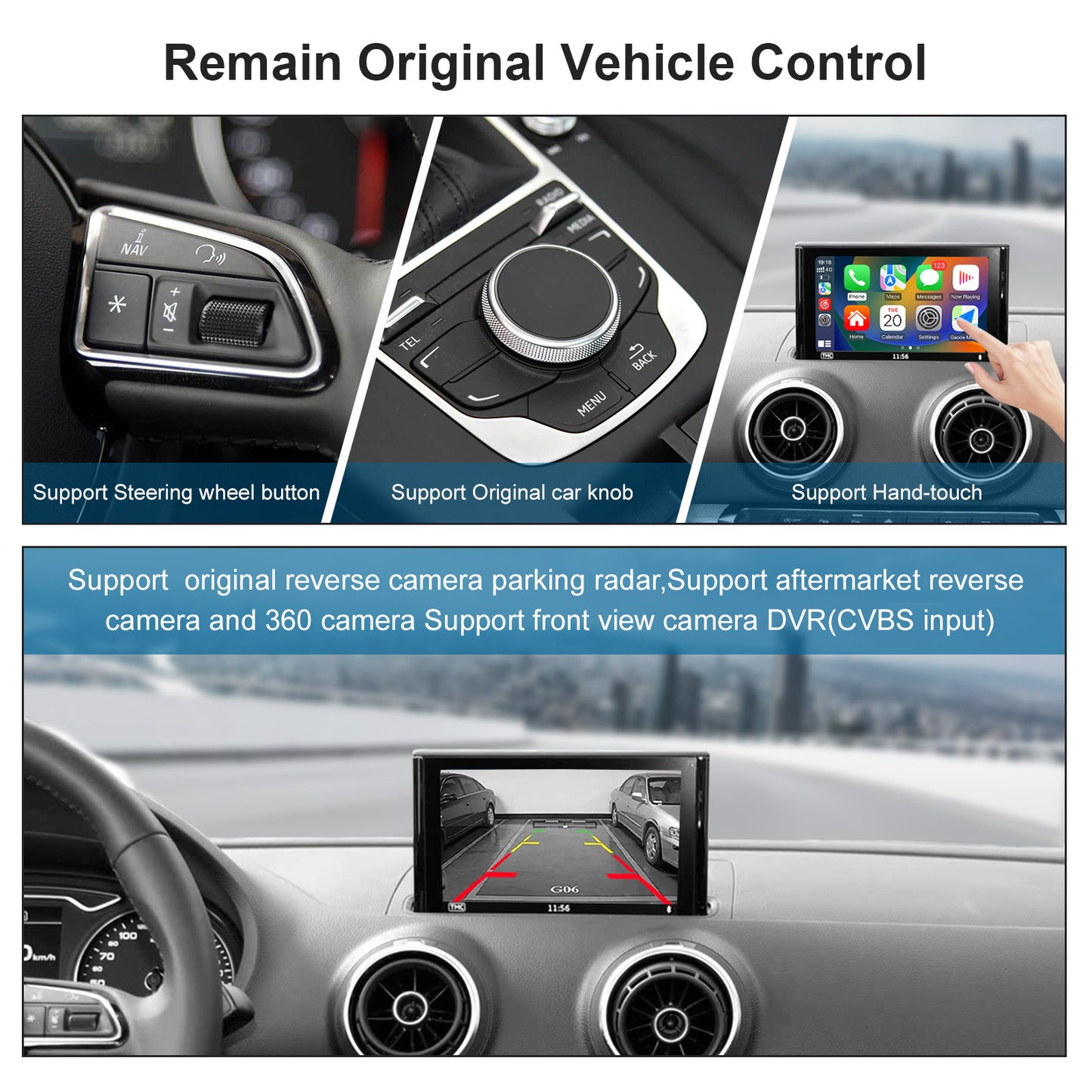 Drahtlose CarPlay Android Auto Nachrüstung Kompatibel mit Audi A3 A6 mit MIB MIB2 system