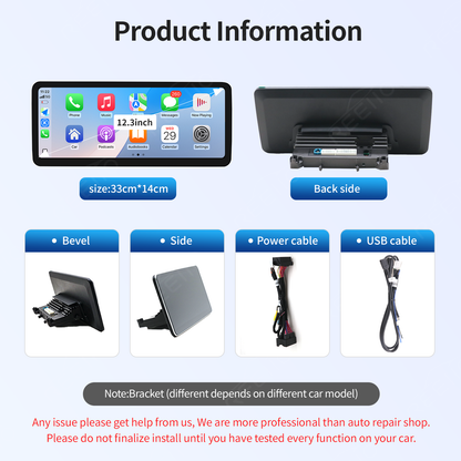 12.3" Ultra-Slim 2400x900 CarPlay Screen for Mercedes C/GLC NTG5.0