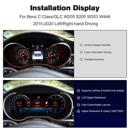 12.3" LCD Digital Dashboard For Mercedes Benz GLC C-Class