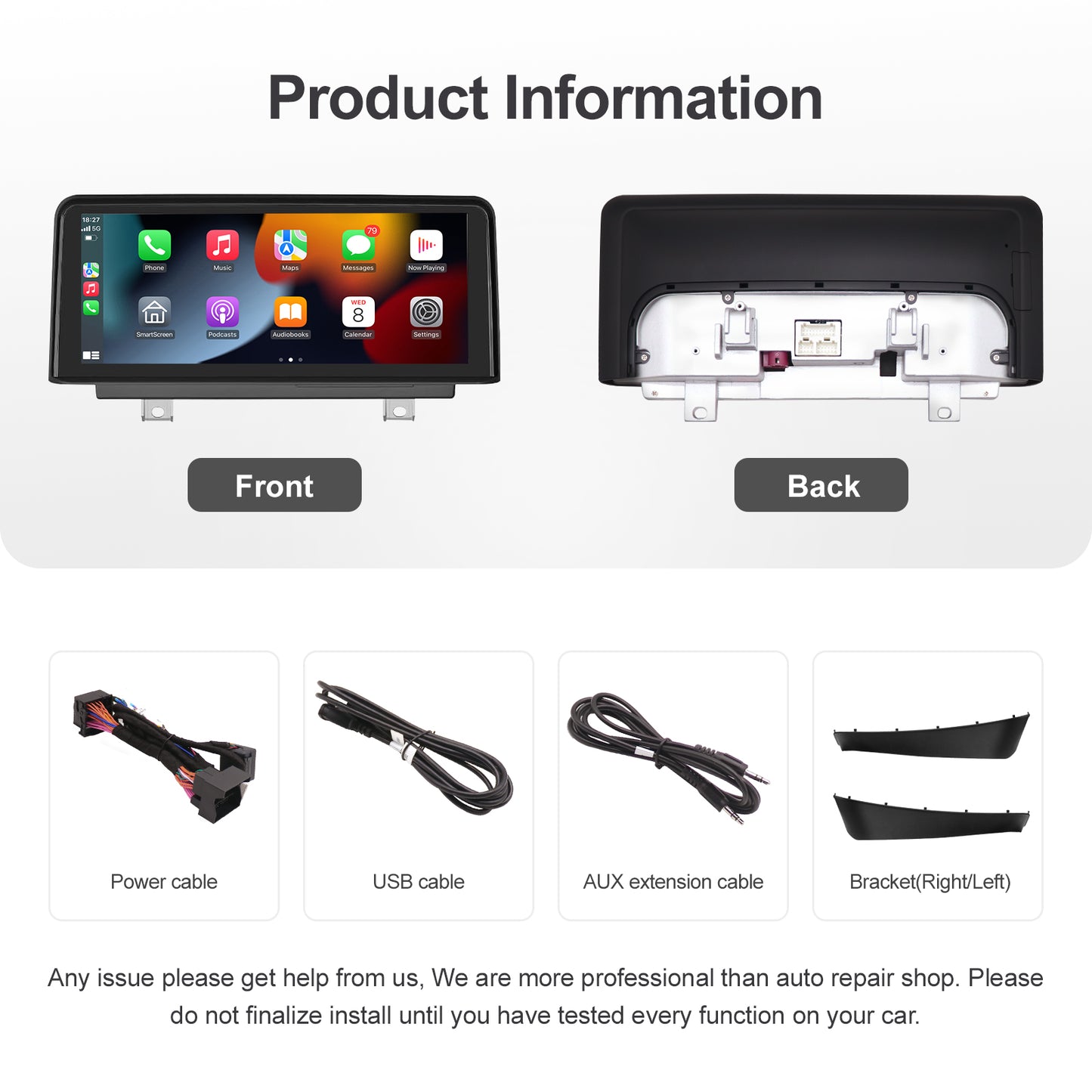 10,25 Zoll kabelloser CarPlay Android Auto Linux Multimedia-Bildschirm, kompatibel mit BMW 1er F20~F23 (2012-2015)