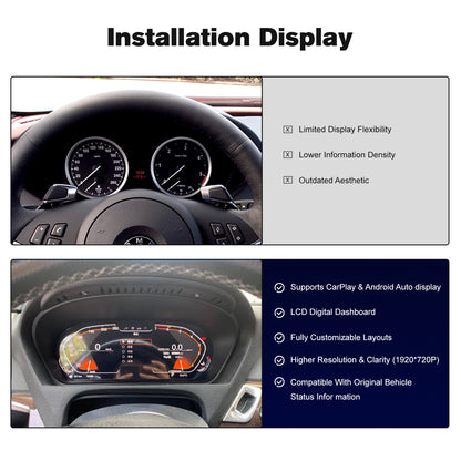12.3" LCD Cluster Digital Dashboard For BMW 5 Series E60