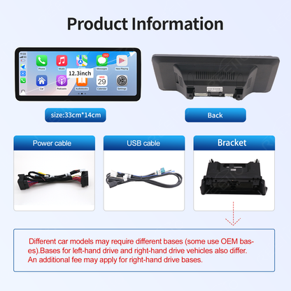 12.3" Ultra-Slim 2400x900 CarPlay Screen for Mercedes NTG4.5/NTG5.0