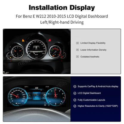 12.3" LCD Cluster Digital Dashboard For Mercedes Benz E-class W212/C207
