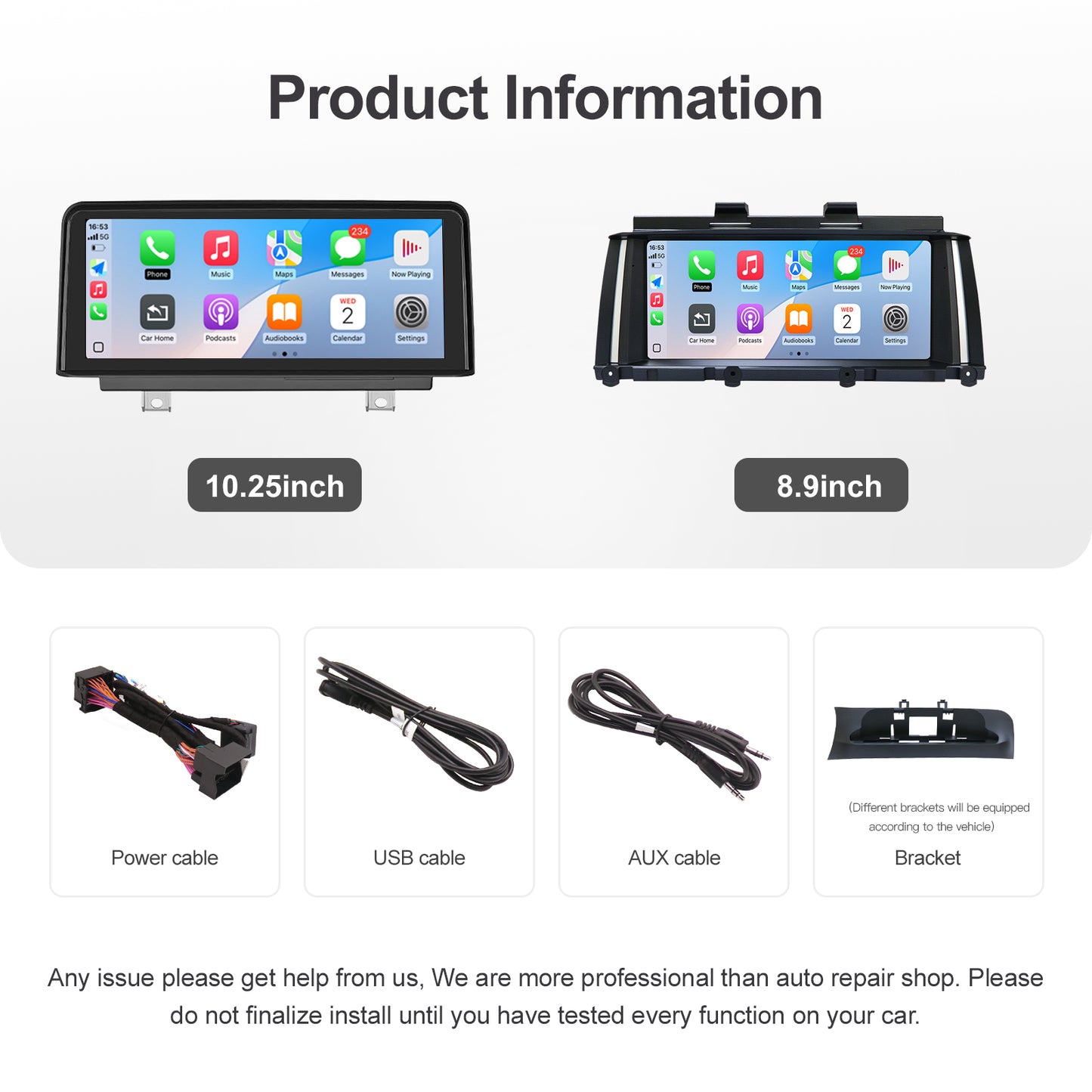 8.9 inch Wireless CarPlay Android Auto Linux Multimedia Screen Compatible With BMW X3/X4 F25/F26