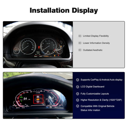 12.3" LCD Cluster Digital Dashboard For BMW 5/6/7 Series F10
