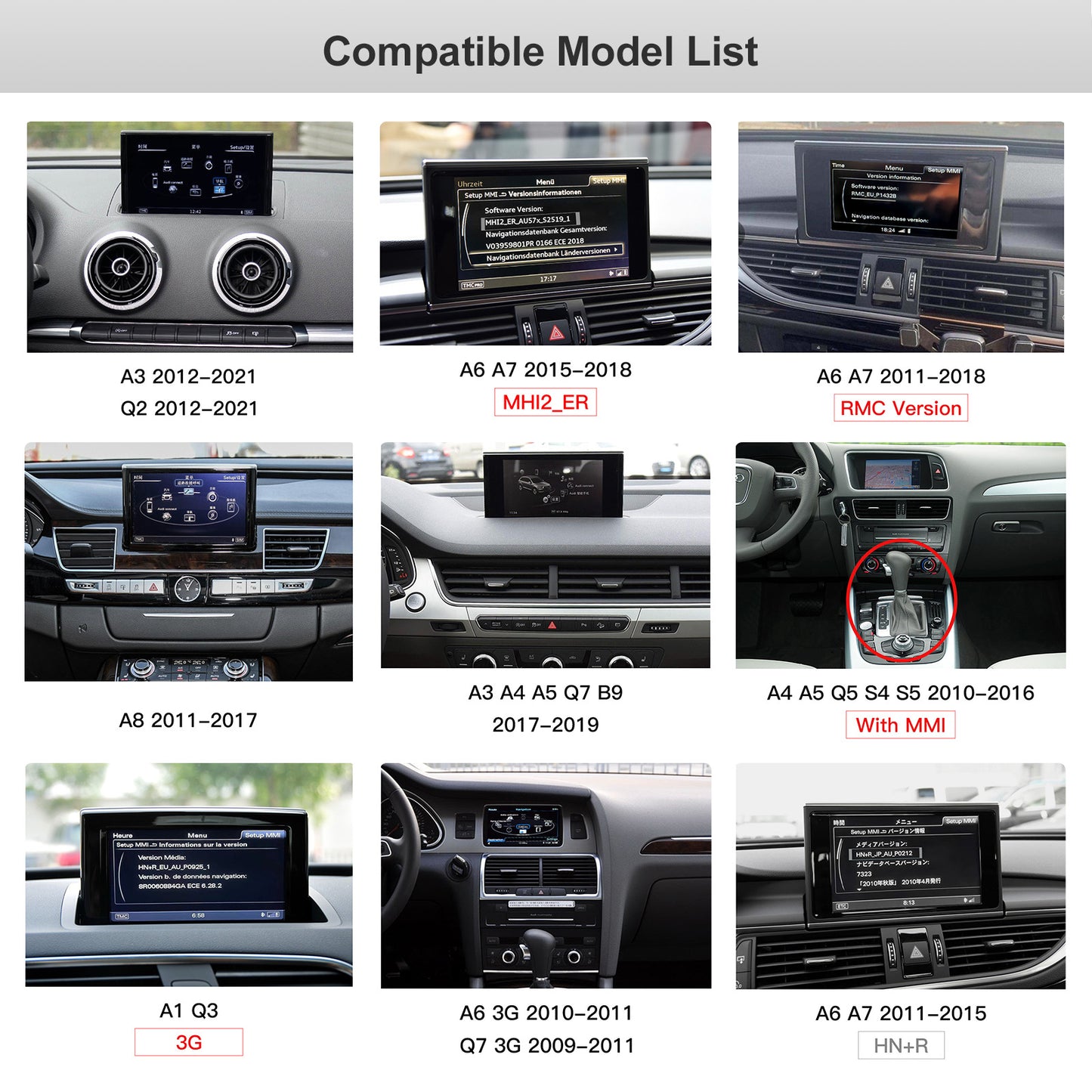 Drahtlose CarPlay Android Auto Nachrüstung Kompatibel mit Audi A3 A6 mit MIB MIB2 system