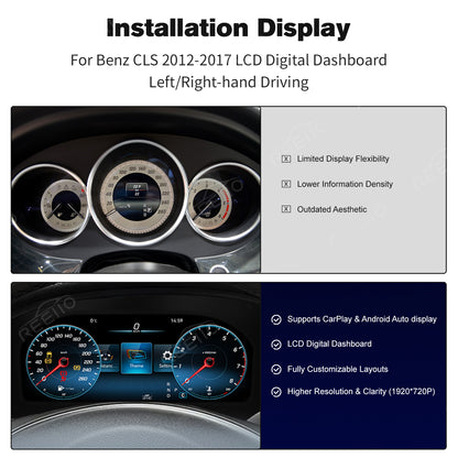 12.3" LCD Cluster Digital Dashboard For Mercedes Benz CLS 2012-2017
