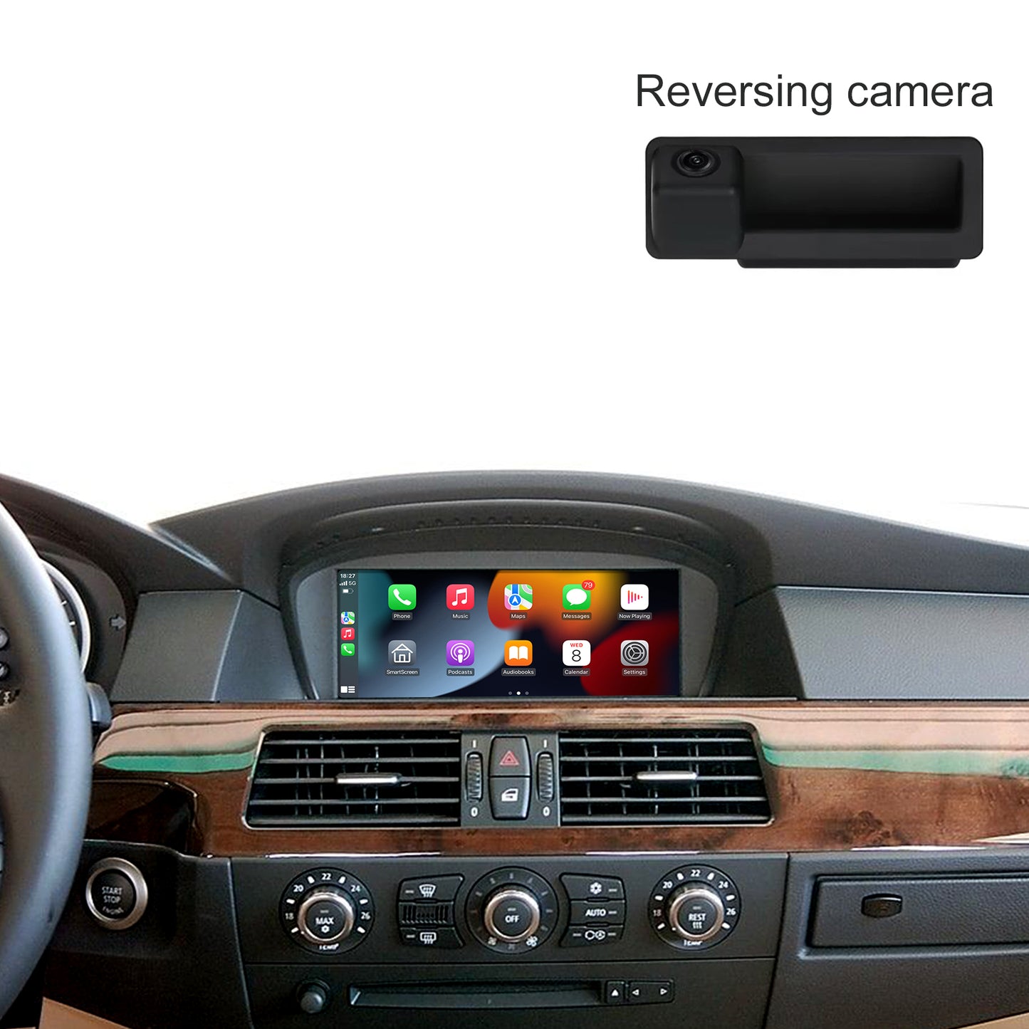10,25 Zoll kabelloser CarPlay Android Auto Linux Multimedia-Bildschirm, kompatibel mit BMW 3er/5er-Serie E60~E93 (2004-2012)