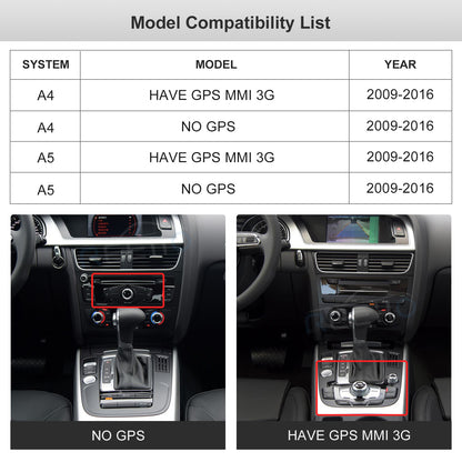 Wireless CarPlay Android Auto Linux Multimedia Screen Compatible With Audi A4 A5 Left Rudder (2009-2016)