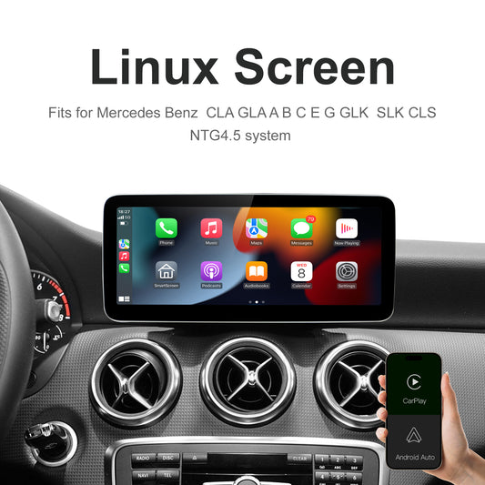 Kabelloser CarPlay Android Auto Linux Multimedia-Bildschirm, kompatibel mit Mercedes Benz NTG 4.5 (2012–2015)