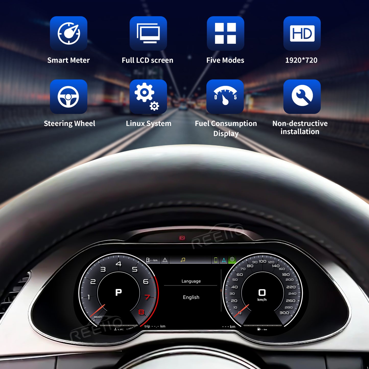 12.3" LCD Cluster Digital Dashboard For Audi A4