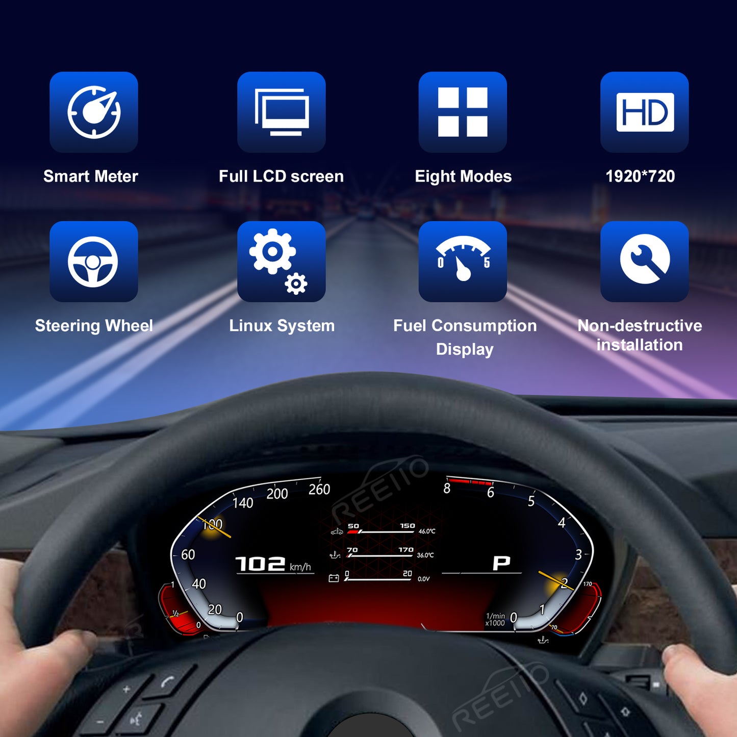 Tableau de bord numérique LCD 12,3" pour BMW X5/X6 E70/E71