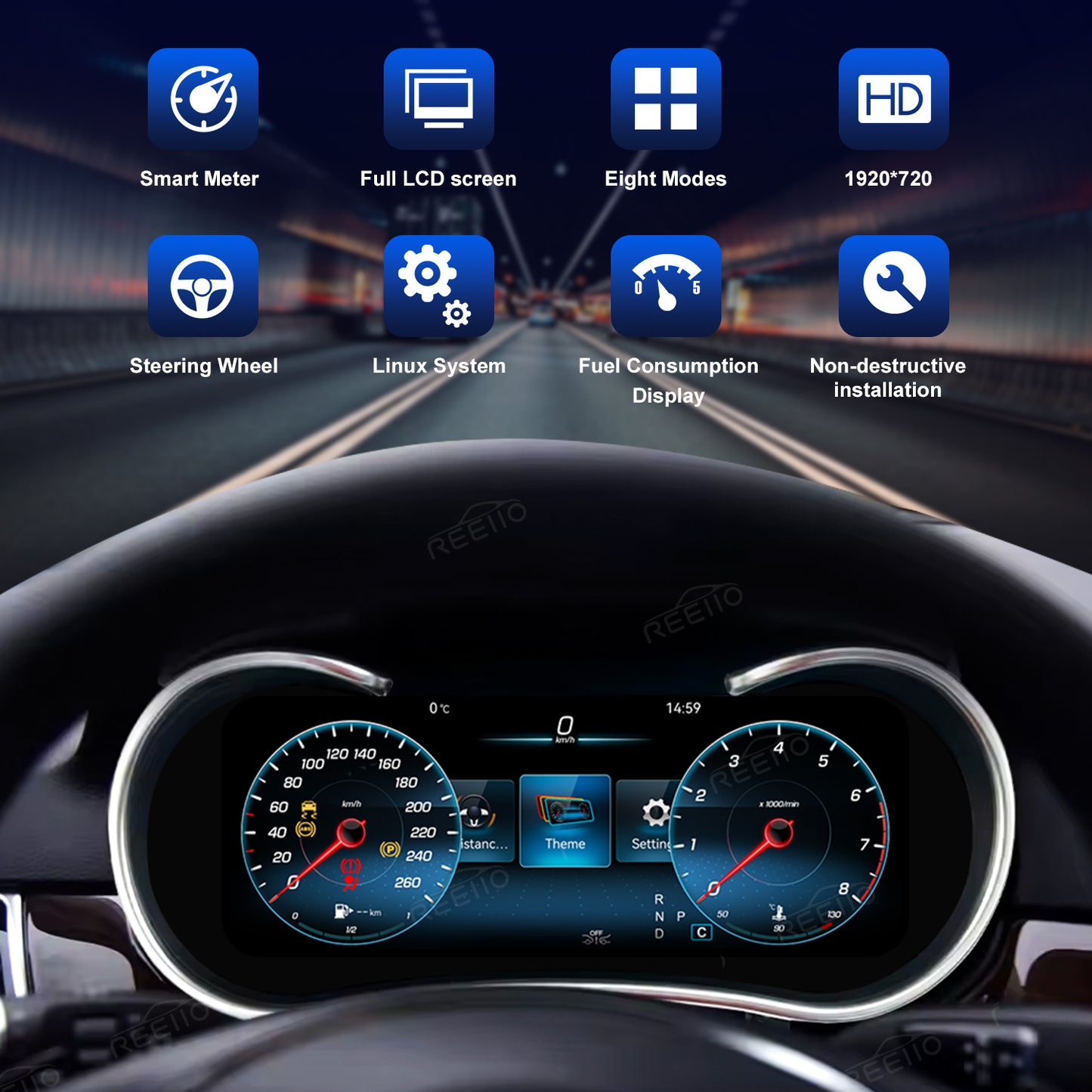 12.3" LCD Cluster Digital Dashboard For Mercedes Benz ML/GL/GLE/GLS/G