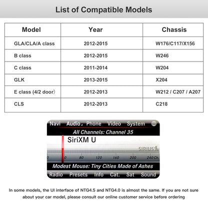 Kabelloser CarPlay Android Auto Linux Multimedia-Bildschirm, kompatibel mit Mercedes Benz NTG 4.5 (2012–2015)