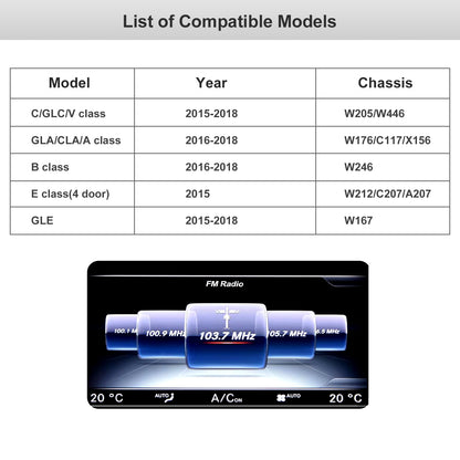Kabelloser CarPlay Android Auto Linux Multimedia-Bildschirm, kompatibel mit Mercedes Benz NTG 5.0 (2015–2019)