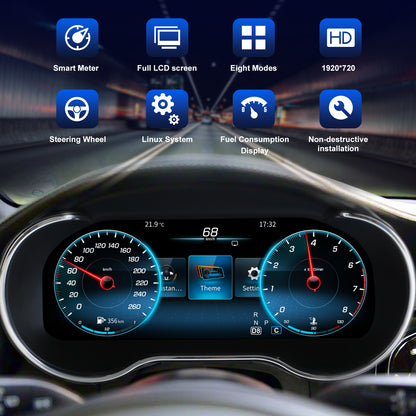12.3" LCD Cluster Digital Dashboard For Mercedes Benz GLC C-Class