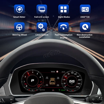 12.3" LCD Cluster Digital Dashboard For Volkswagen Passat Magotan Arteon CC