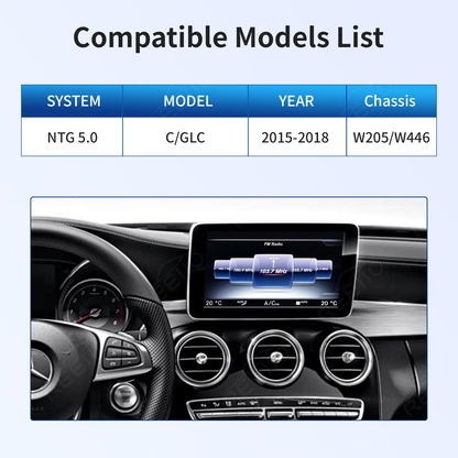 12.3" Ultra-Slim 2400x900 CarPlay Screen for Mercedes C/GLC NTG5.0